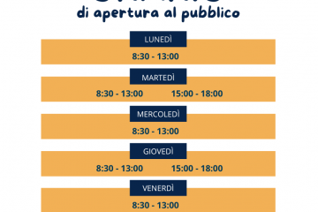 tabella con orari di apertura della fondazione